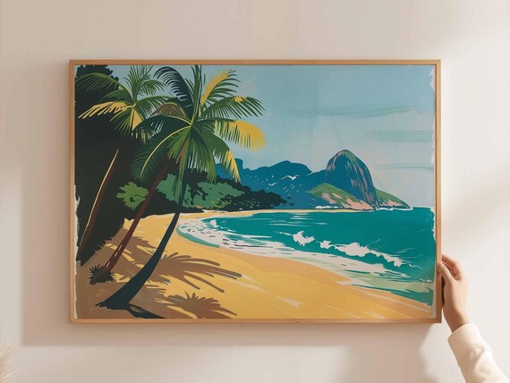 Brazil Poster South America Travel Print Brazilian Wall Art Latin Decor Landscape Tropical