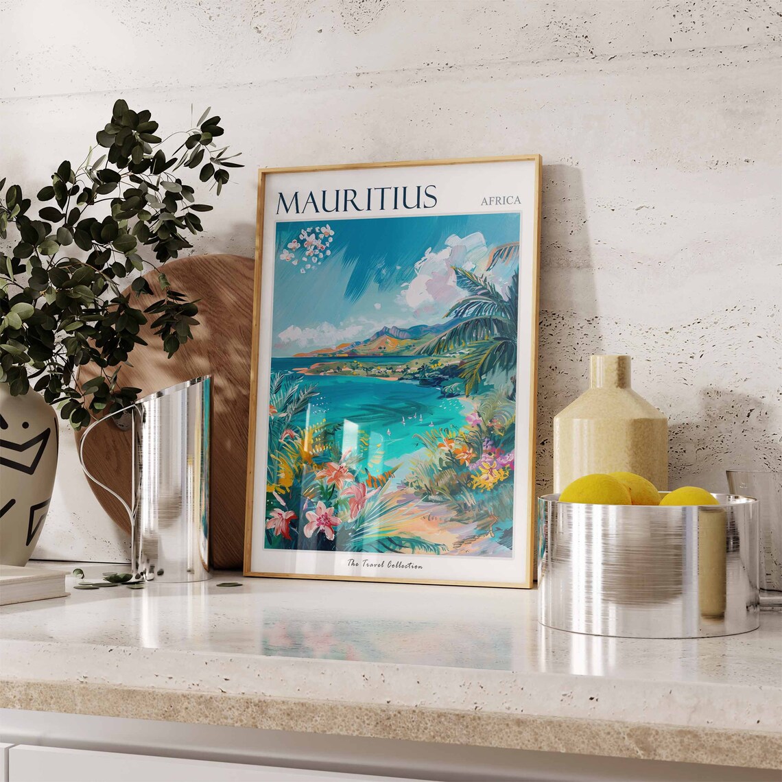 Mauritius Travel Poster, Tropical Botanical Decor Print - Image 3
