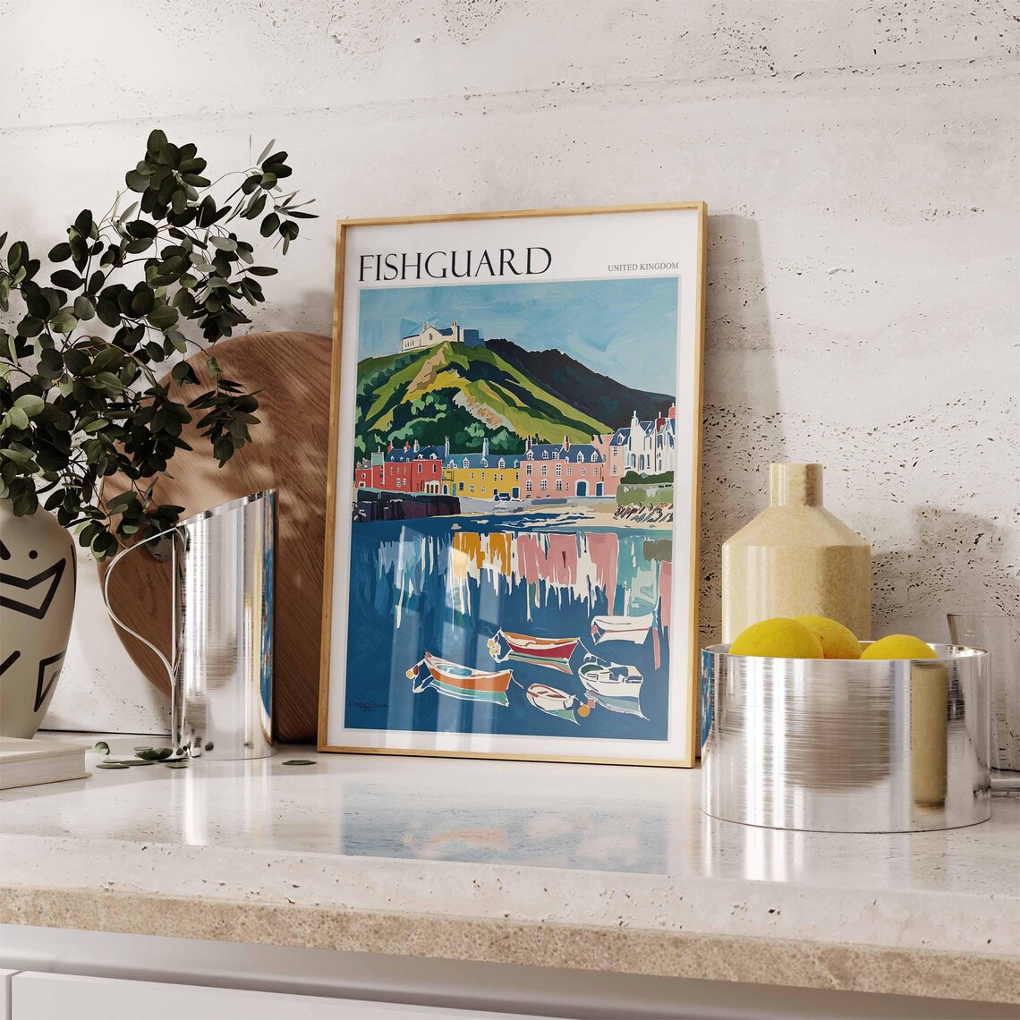Fishguard Poster Wales Travel Poster Coastal Wall Art Welsh Decor Uk Travel Poster Welsh Landscape Uk Travel Prints Seaside Towns - Image 2
