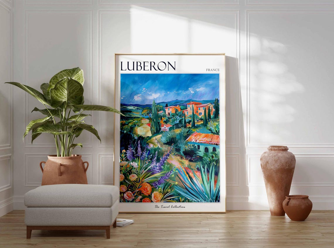 Luberon Poster France Travel Print French Decor Europe Travel Poster European Wall Art Luberon Gift Luberon Travel Poster - Image 3