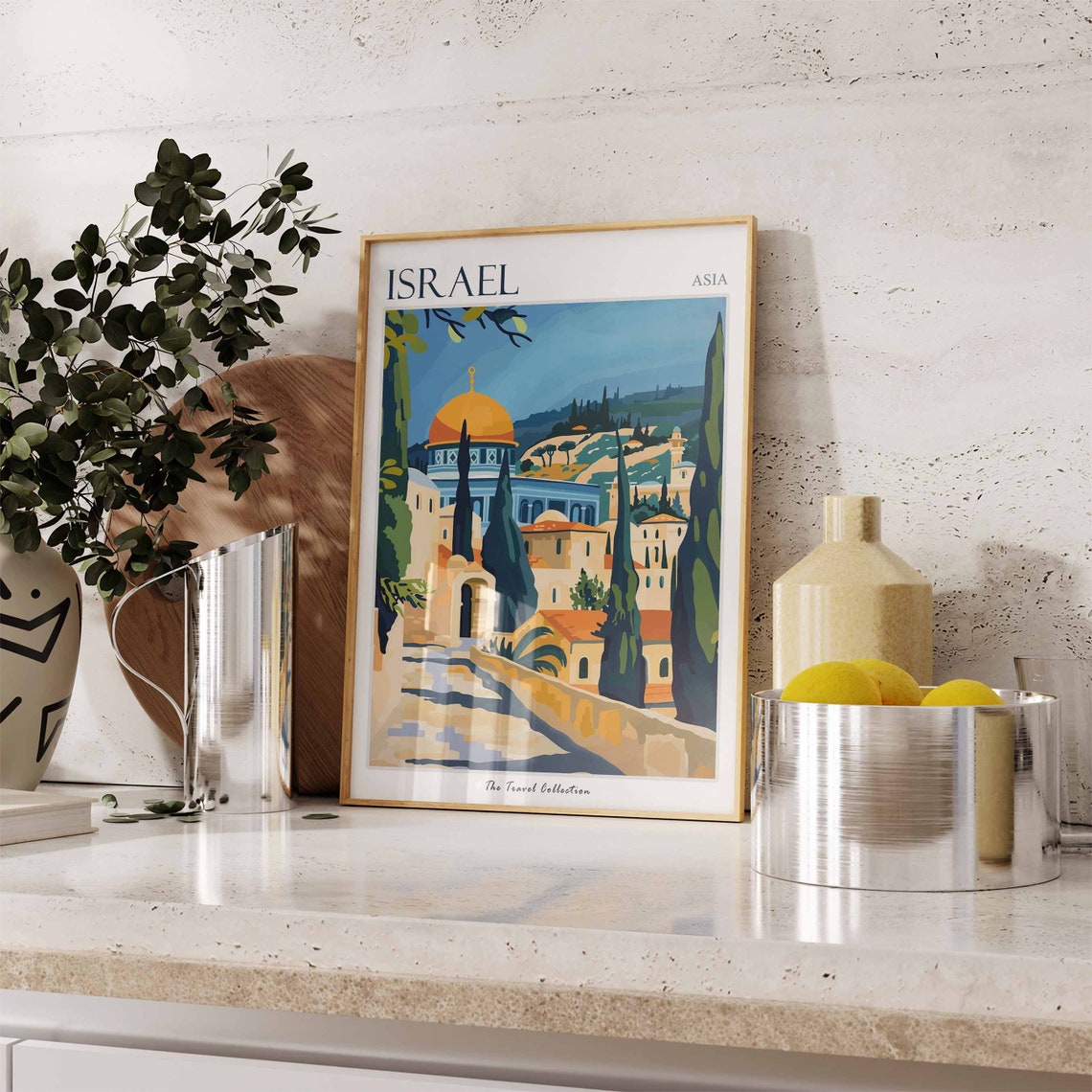 Israel Travel Poster Israel Travel Print Jewish Decor Jewish Travel Poster Israeli Art Israeli Decor Israel Gift Israel Travel Art - Image 3