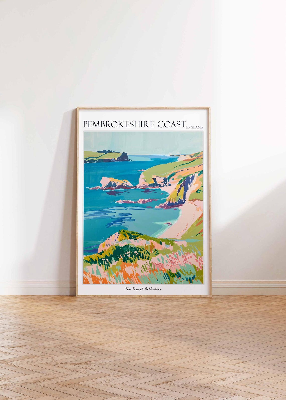 Pembrokeshire Coast Colorful Rocky Coves Beach Headland Poster - Image 2