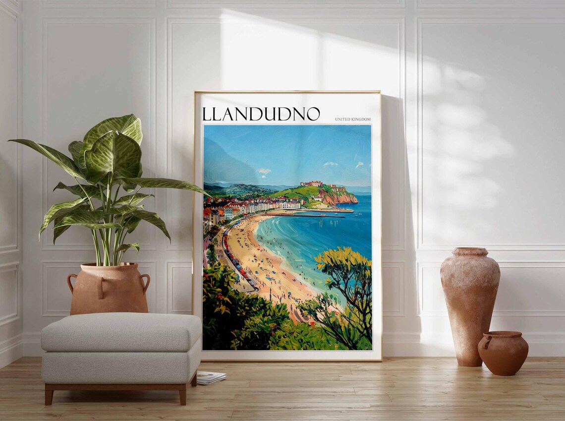 Llandudno United Kingdom Crescent Beach Pier Headland Poster - Image 2