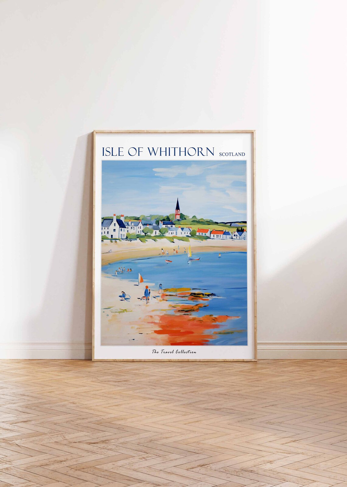 Isle of Whithorn Scotland Village Beach and Church Spire View Poster - Image 2
