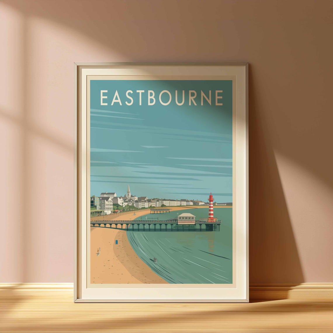 Eastbourne Print Coastal Travel Poster East Sussex Travel Print Coastal Wall Art Seaside Art Coastal Gift Uk Coast Art Beach Decor - Image 3