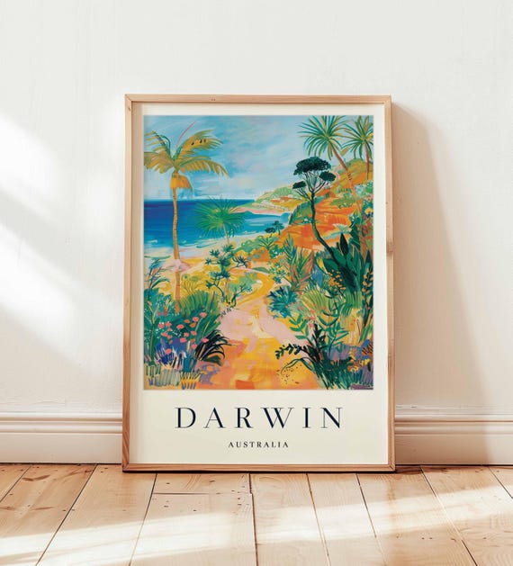 Darwin Australia Travel Poster Tropical Northern Territory Wall Art