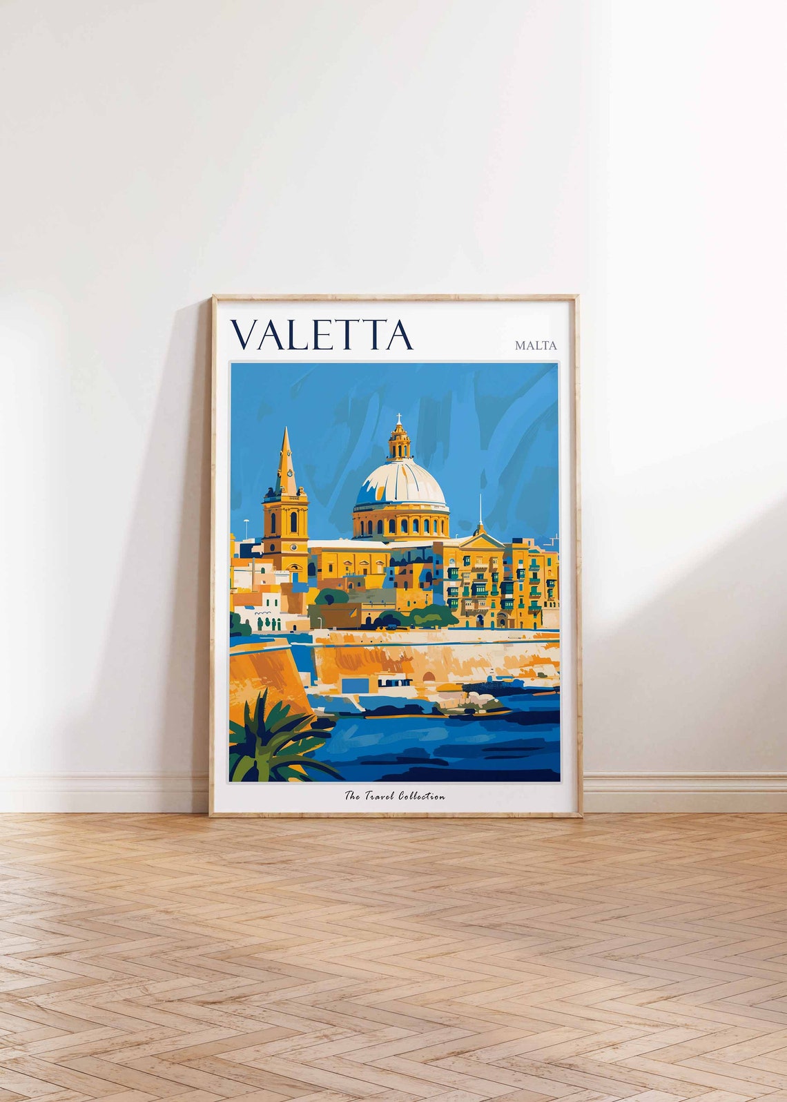 Valletta Malta Harbor Dome Skyline Colorful Mediterranean Poster - Image 2