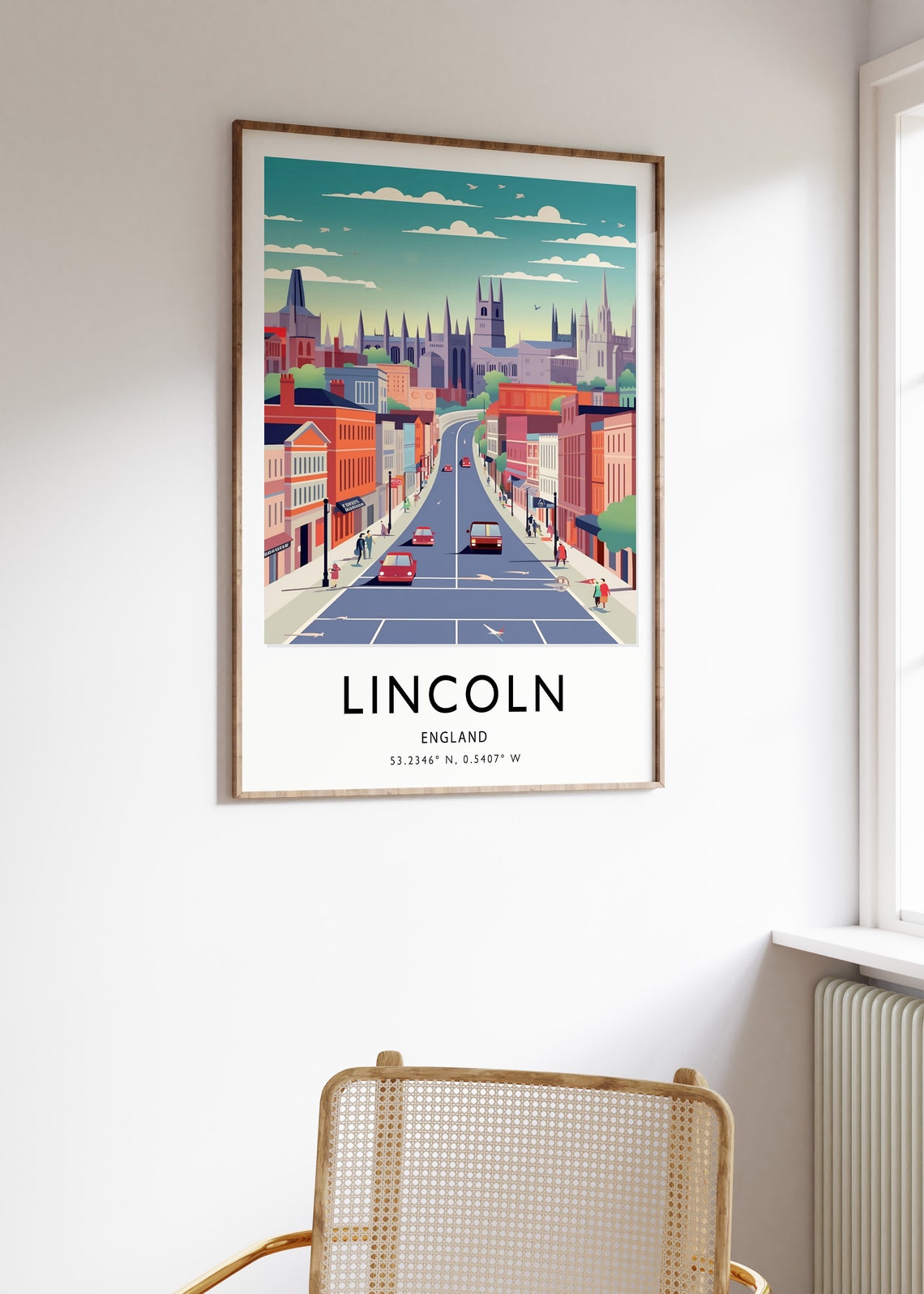 Lincoln Travel Print Lincoln Travel Poster English City Travel Print Travel Art Travel Poster Colourful Travel Poster Travel Gift - Image 3