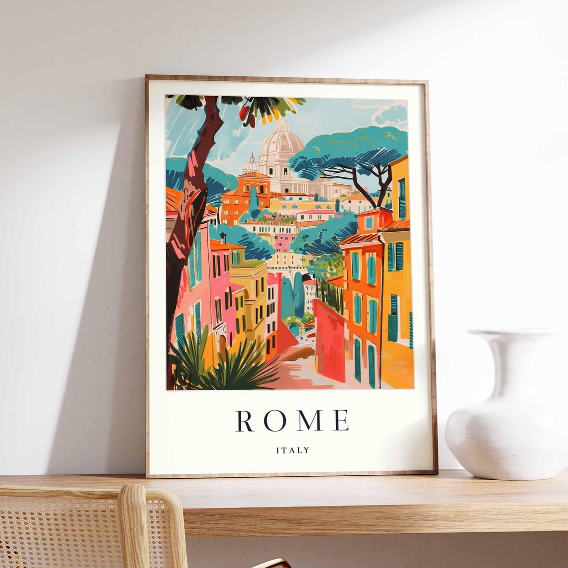 Rome Poster Italy Travel Poster, Minimalist City Map