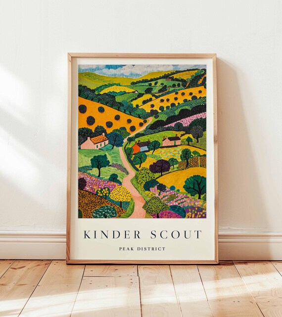 Kinder Scout Peak District Landscape Travel Poster
