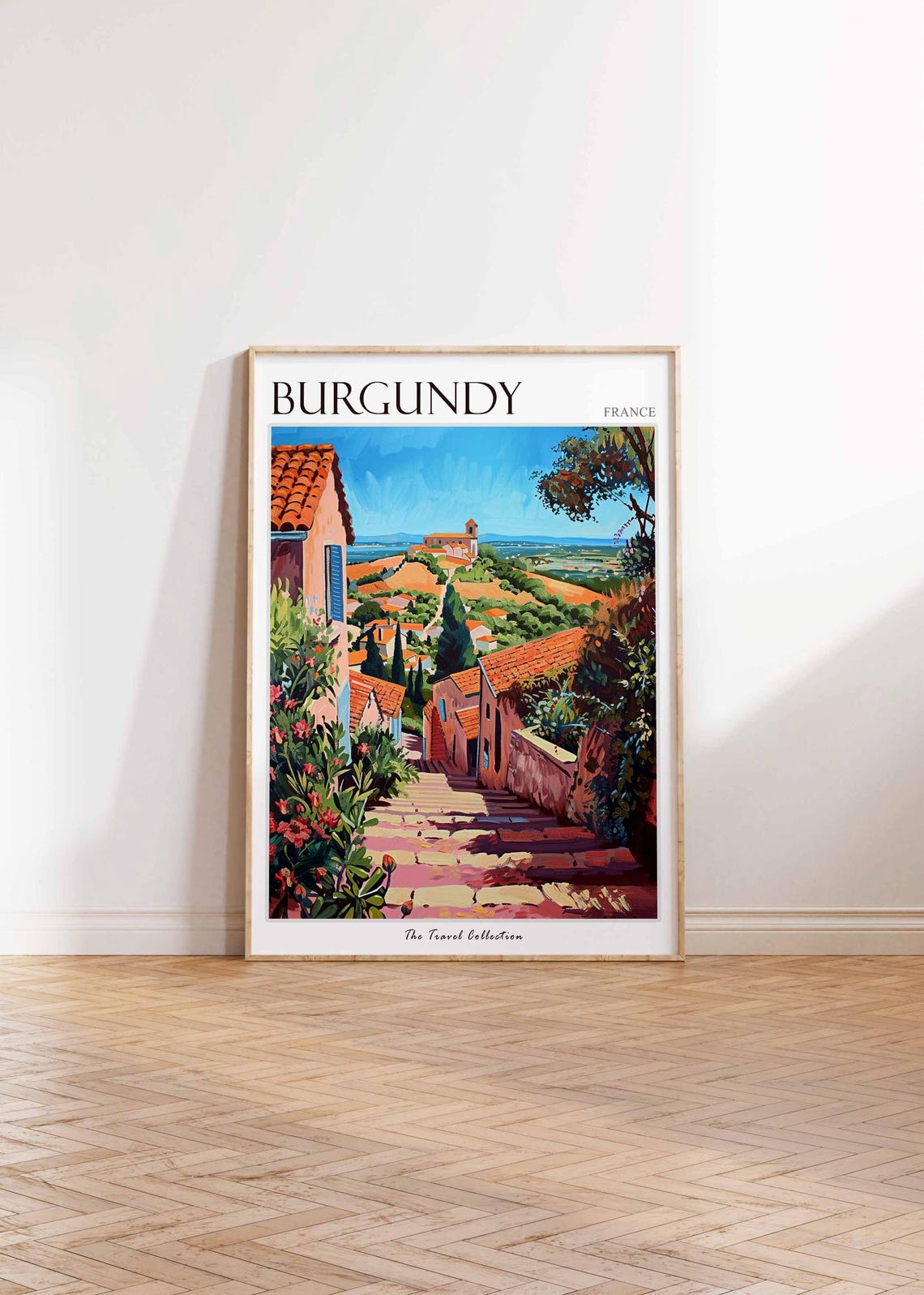 Burgundy Poster France Travel Print French Decor Europe Travel Poster European Wall Art Burgundy Gift Burgundy Travel Poster - Image 2