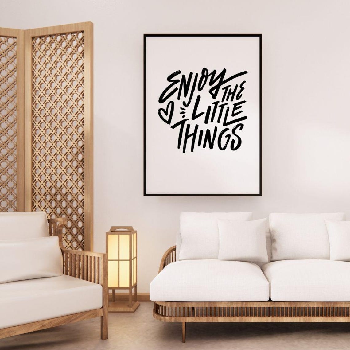 Enjoy The Little Things Black Brush Script Typography Poster - Image 2