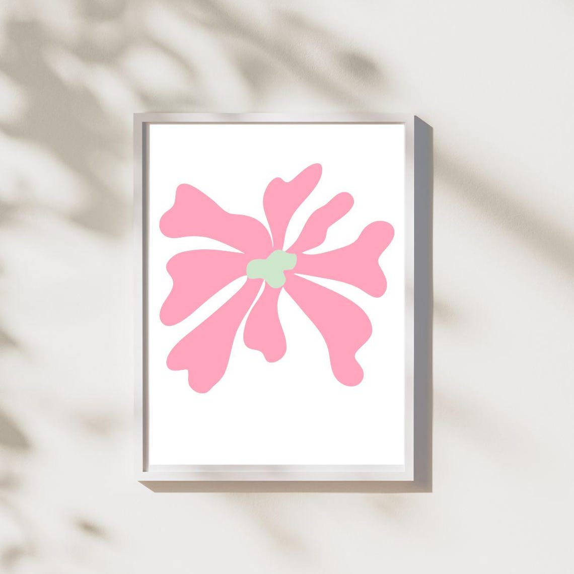Minimalist Single Pink Matisse Cut Out Flower Elegant Art Poster - Image 3