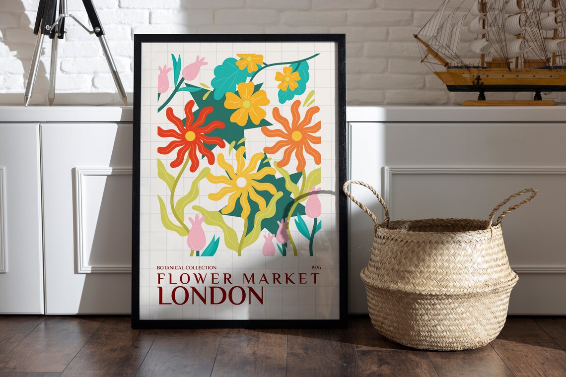 London Flower Market Botanical Collection Bright Bloom Poster
