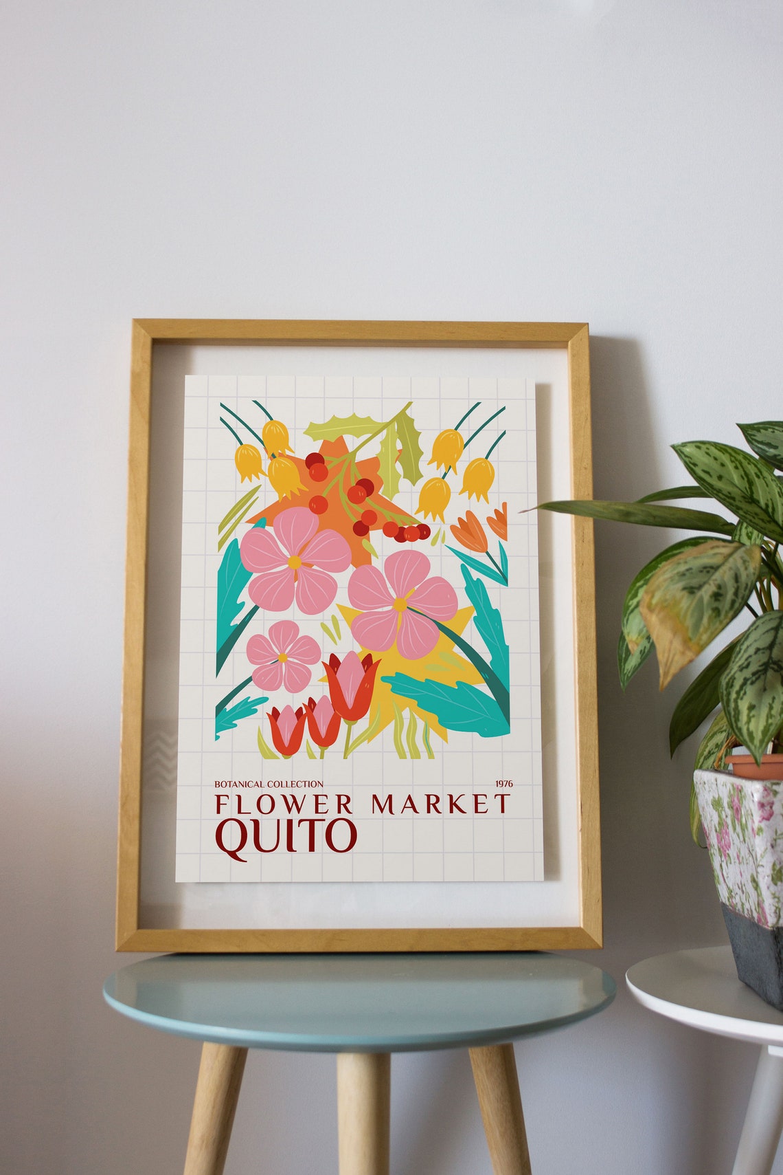 Quito Flower Market Botanical Collection Colorful Bloom Poster - Image 2