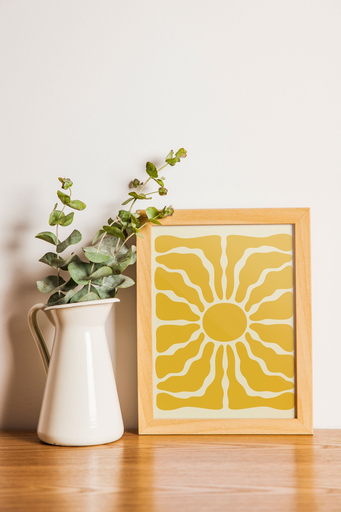 Mustard Abstract Sun Organic Rays Minimalist Modern Art Poster - Image 3