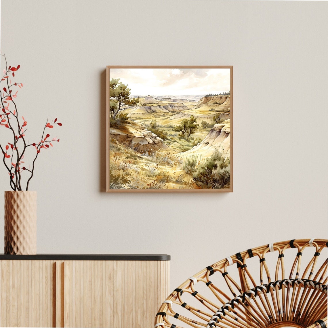 Theodore Roosevelt National Park Golden Buttes Canyon Poster - Image 2