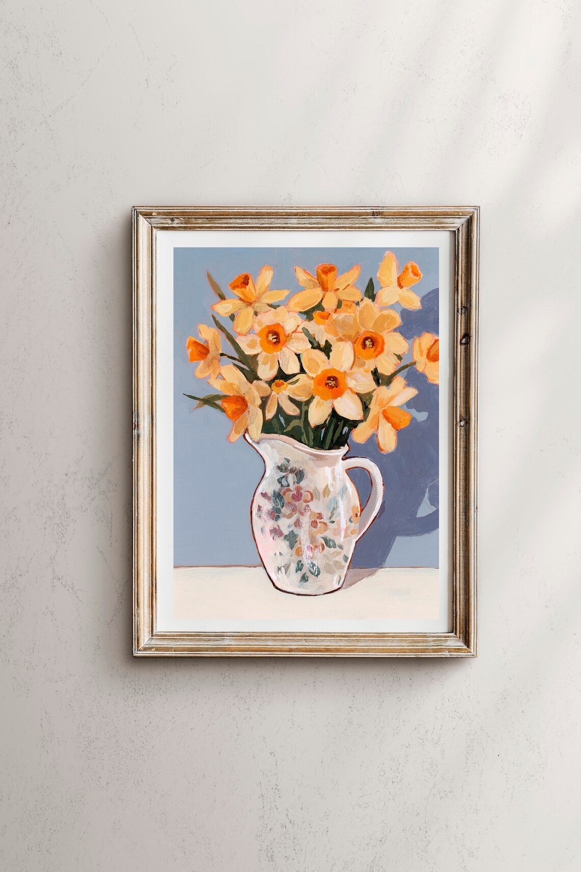 Daffodils in Vase, Floral Wall Art Print