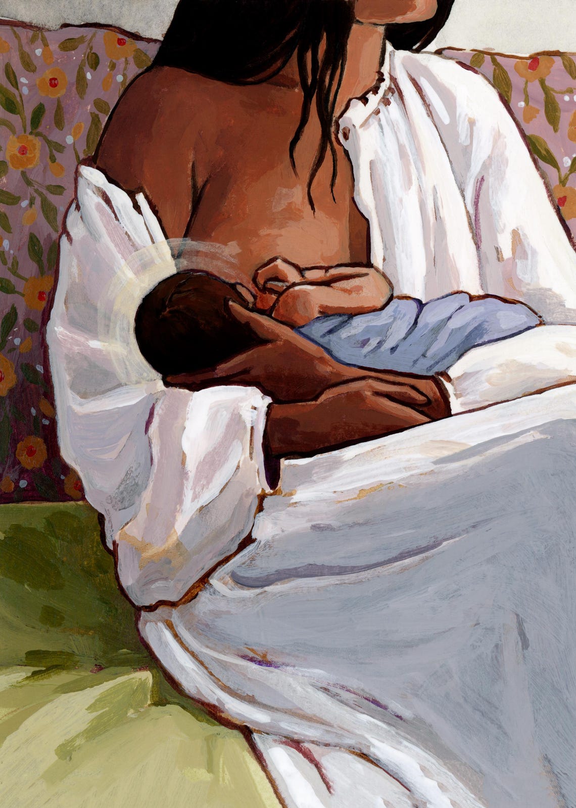 Bonded Breastfeeding Painting, Motherhood Art Print - Image 3