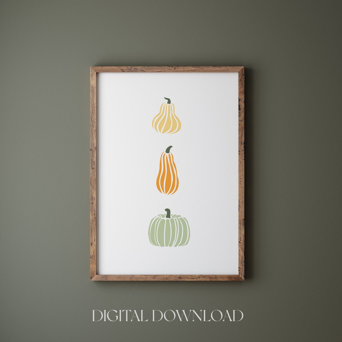 Stacked Pumpkins Minimalist Autumn Fall Harvest Decor Poster