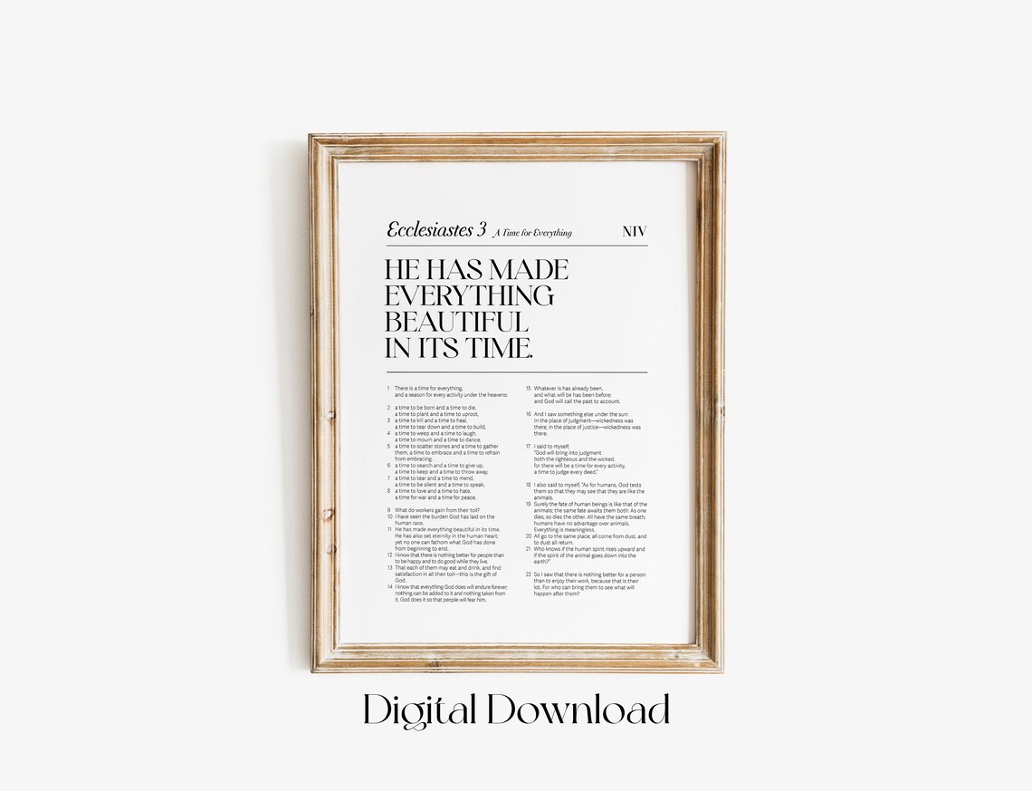 Ecclesiastes 3 Bible Verse Art Print, Modern Christian - Image 3