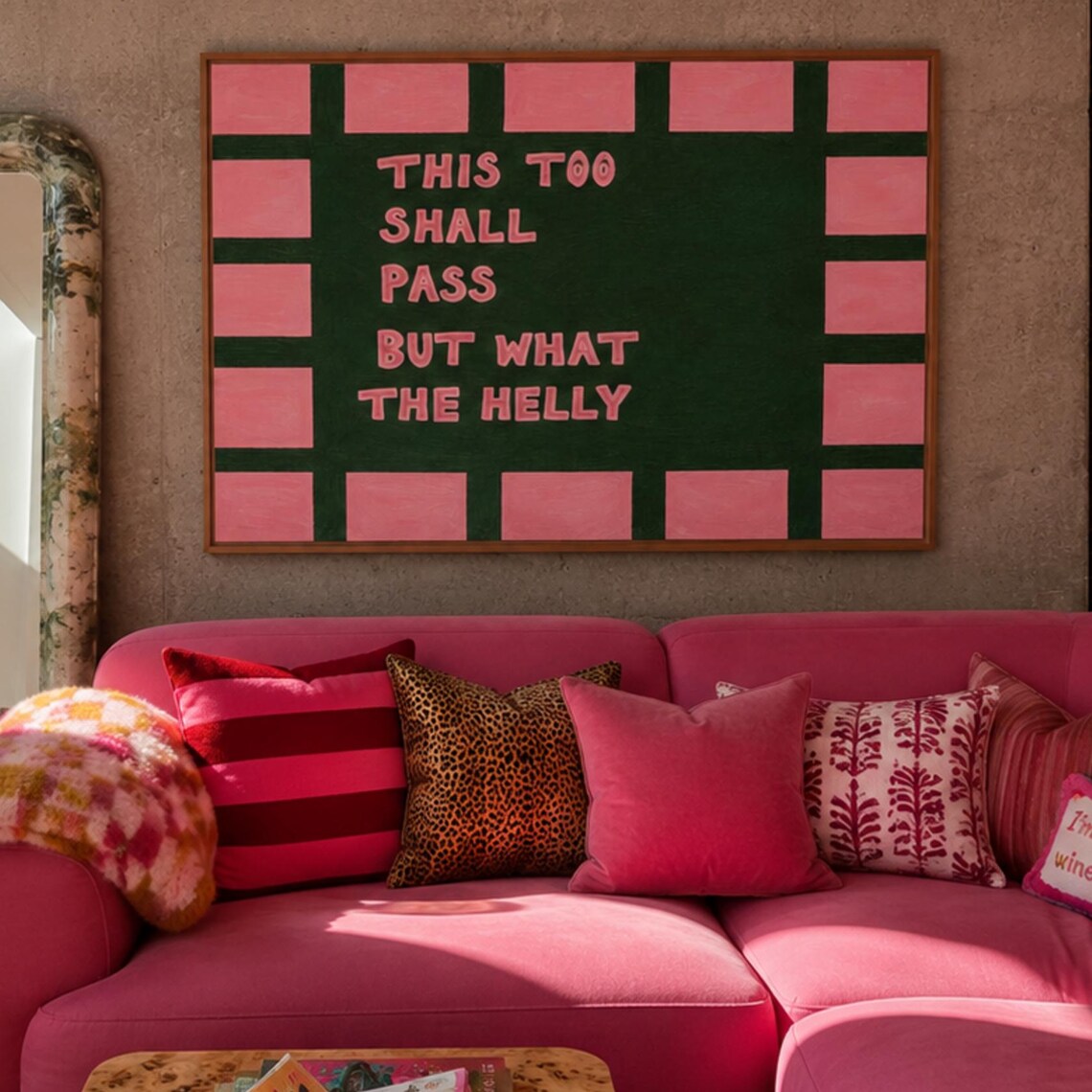 This Too Shall Pass Quote Print, Mid Century Typography
