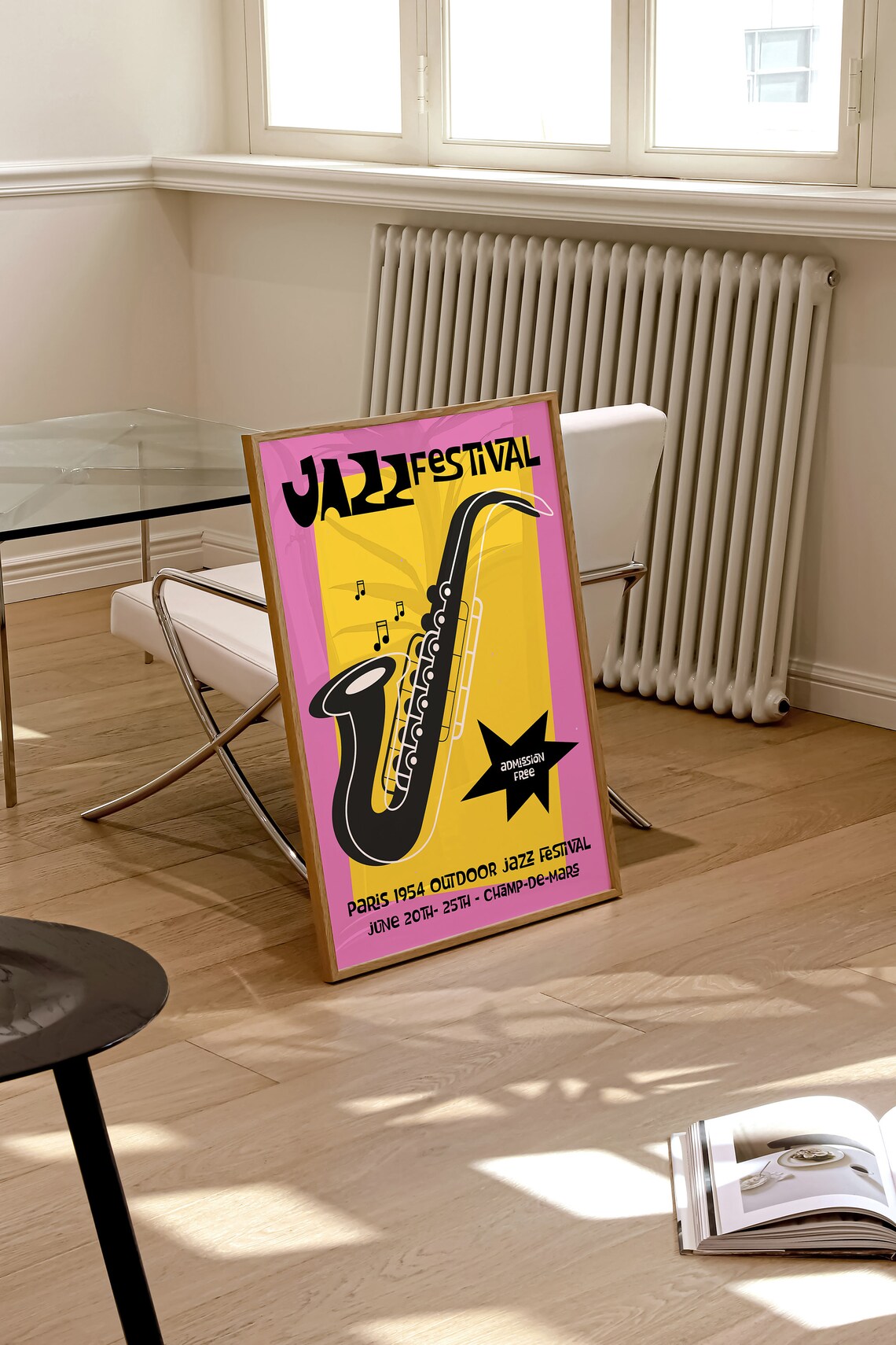 Paris 1954 Outdoor Jazz Festival Saxophone Champ de Mars Poster - Image 3