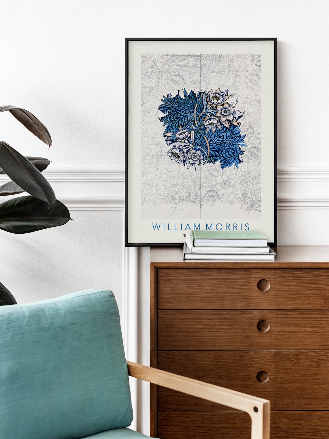 William Morris Tulip And Willow 1875 Blue Botanical Art Poster - Image 2