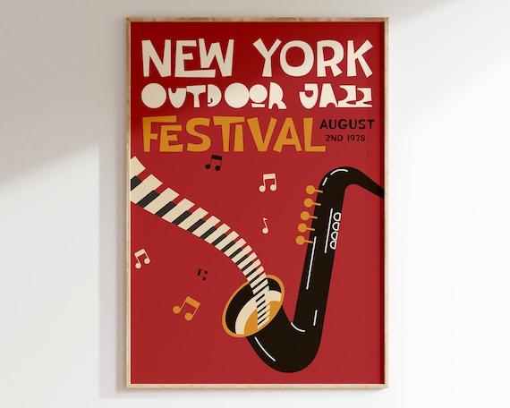 New York Jazz Festival Mid-Century Jazz Art Print