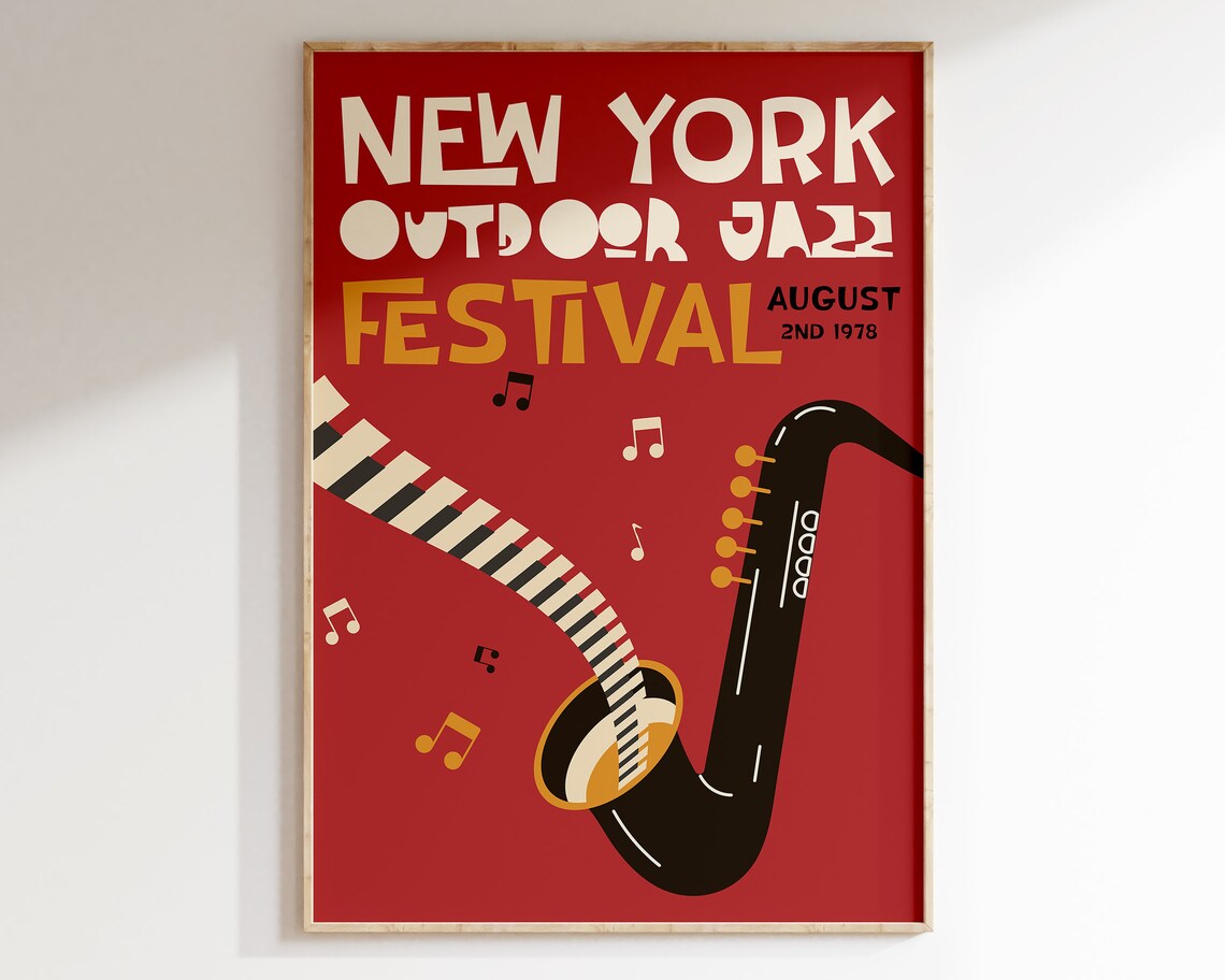New York Jazz Festival Mid-Century Jazz Art Print