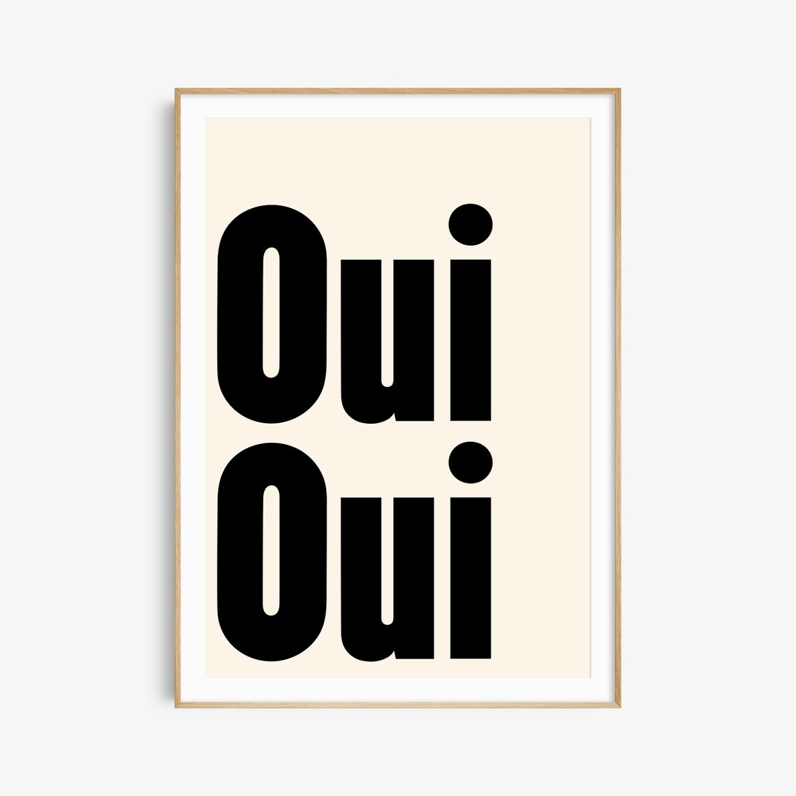 Oui Oui Bold Red Typography Pink French Minimalist Art Poster - Image 2