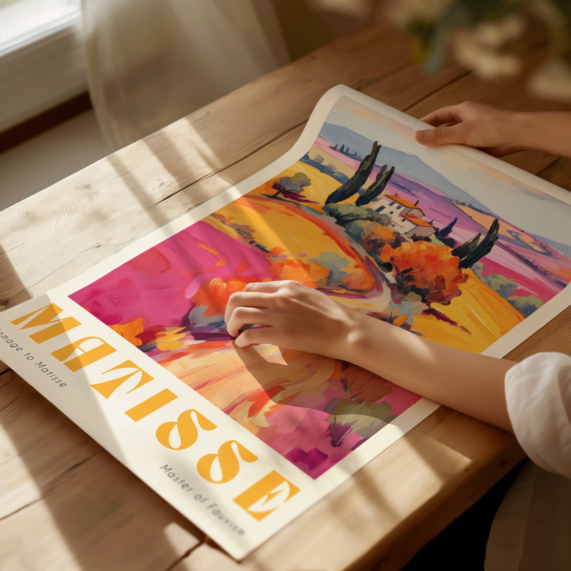 Matisse Homage Colorful Tuscan Villa Landscape Fauvism Art Print - Image 2