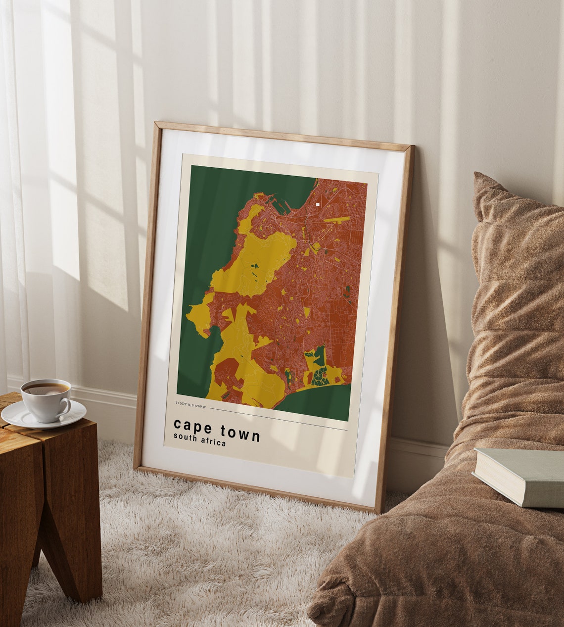 Cape Town South Africa Retro Colorful City Map Travel Poster - Image 3