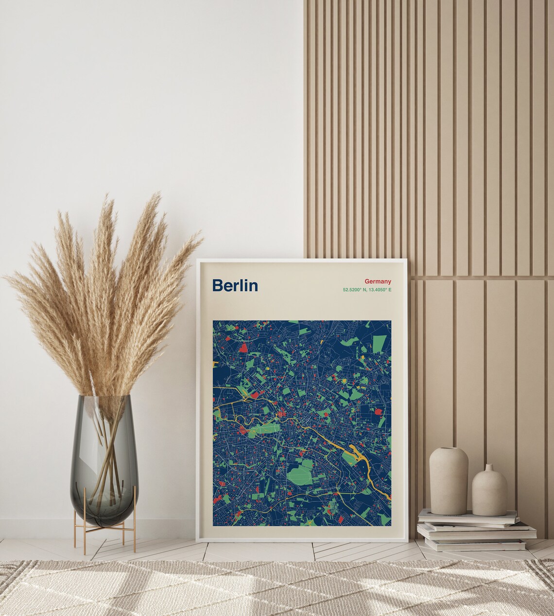 Berlin Map Print, Mid-Century Travel Poster