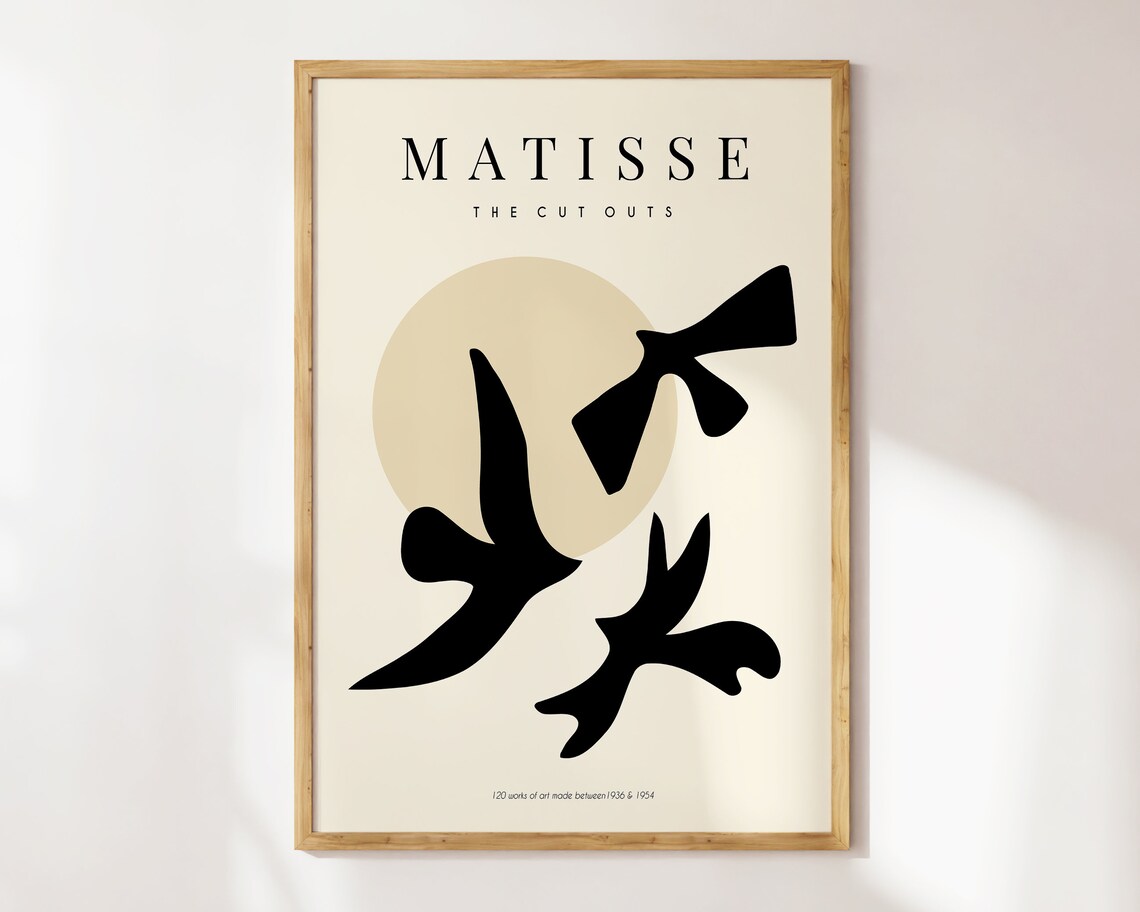 Matisse Birds Neutral Mid-Century Art Print