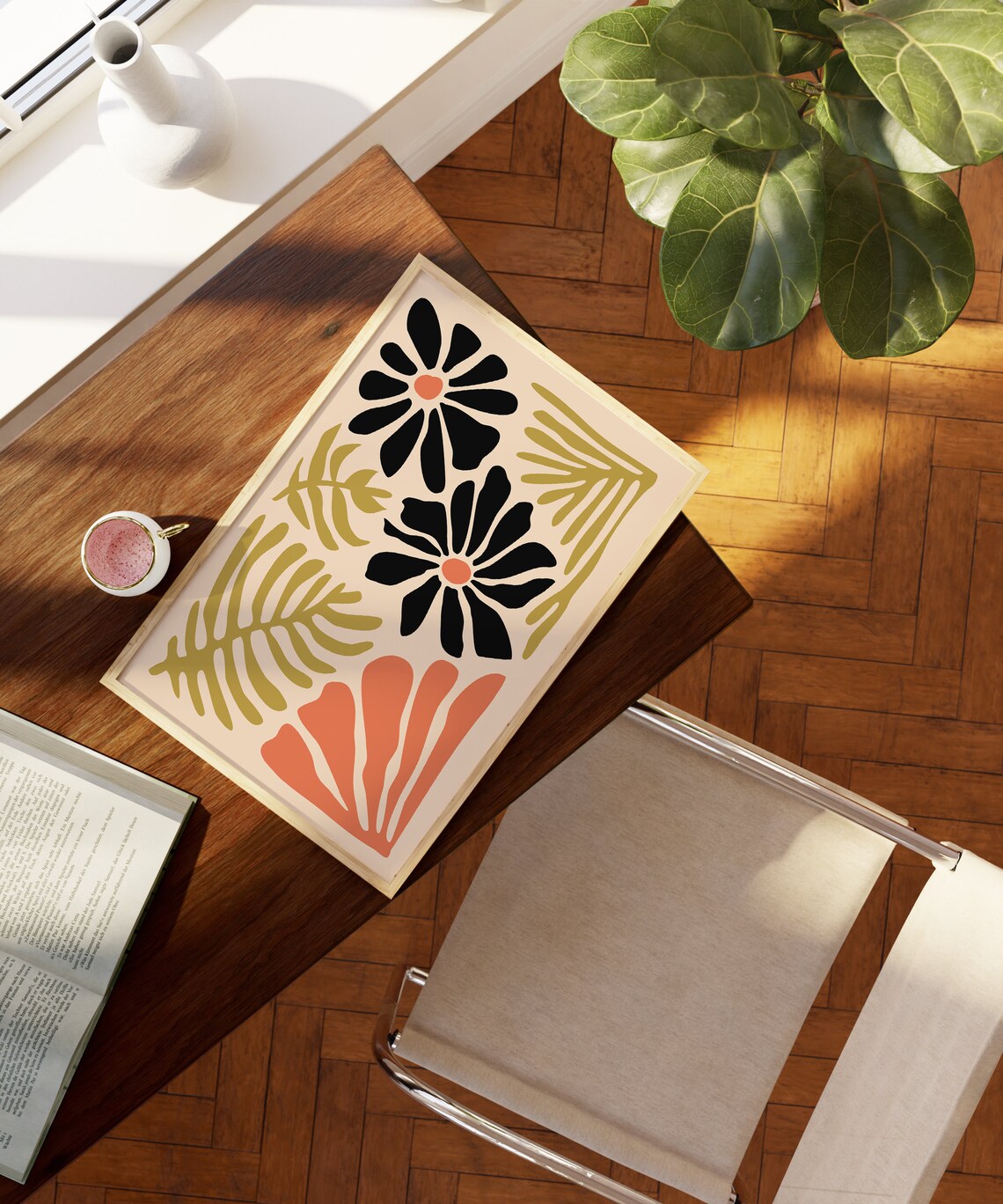Abstract Boho Flowers, Matisse-Inspired Art Print - Image 3
