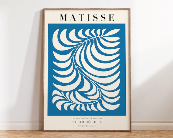 Matisse Blue Leaf Papier Decoupe 1936-1954 Aix En Provence Modern Poster