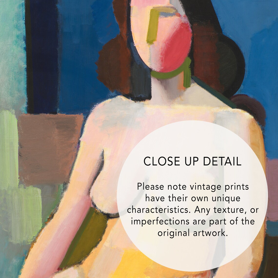 Vilhelm Lundstrom Seated Female Model 1940 Cubist Art Poster - Image 2