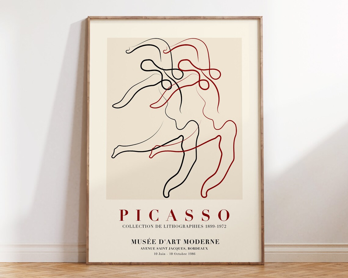 Picasso Dancers Line Art Exhibition Poster Print