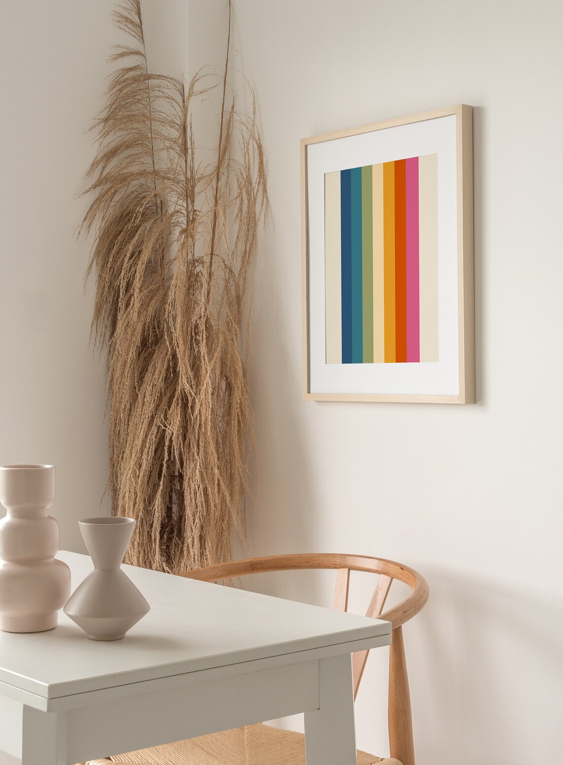 Retro Rainbow Stripes Poster, 1970s Aesthetic - Image 2