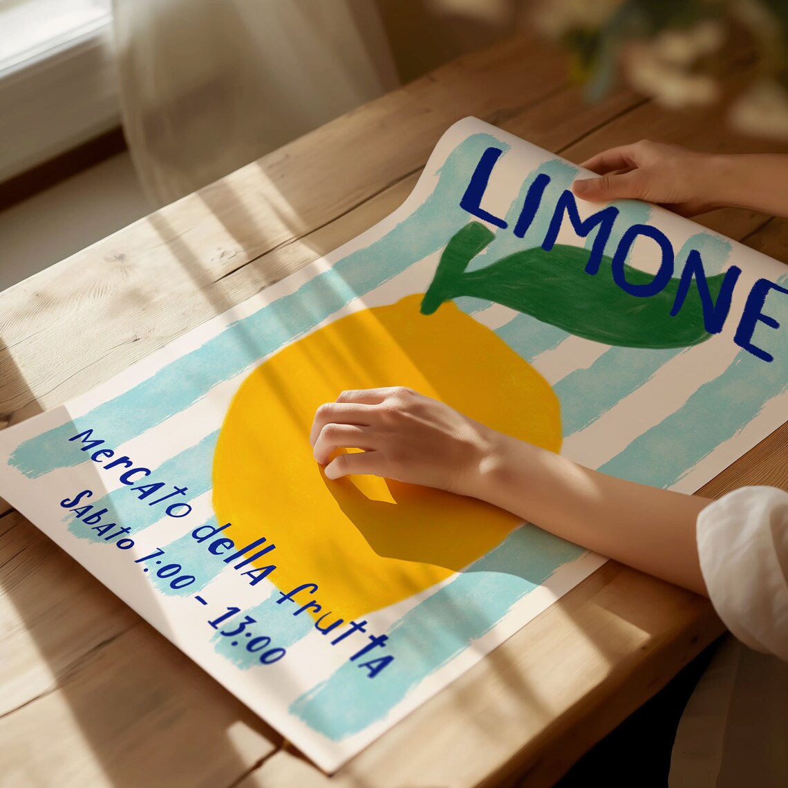 Hand Drawn Lemon Art Print, Mid-Century Kitchen Decor - Image 2