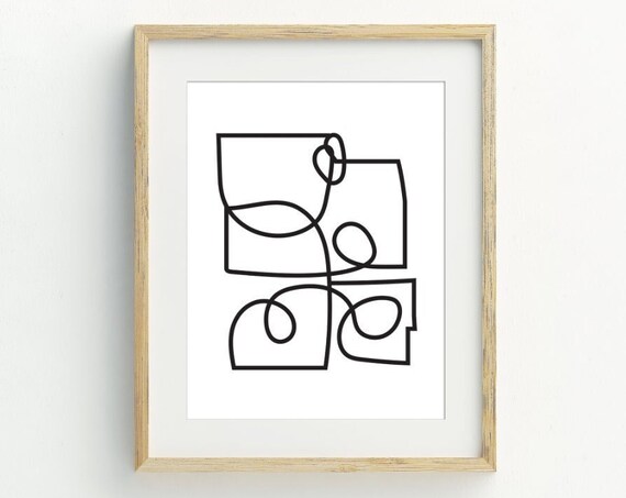 Minimalist Line Art Abstract Wall Art Print