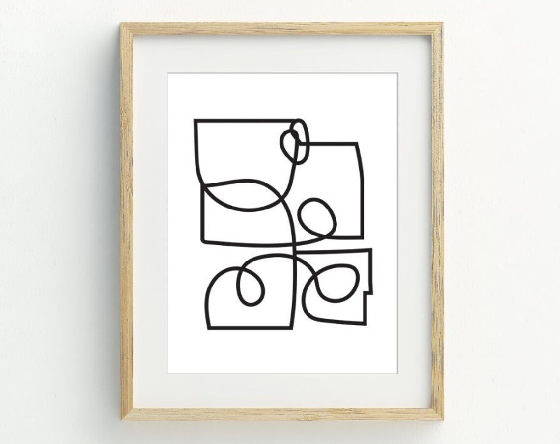 Minimalist Line Art Abstract Wall Art Print