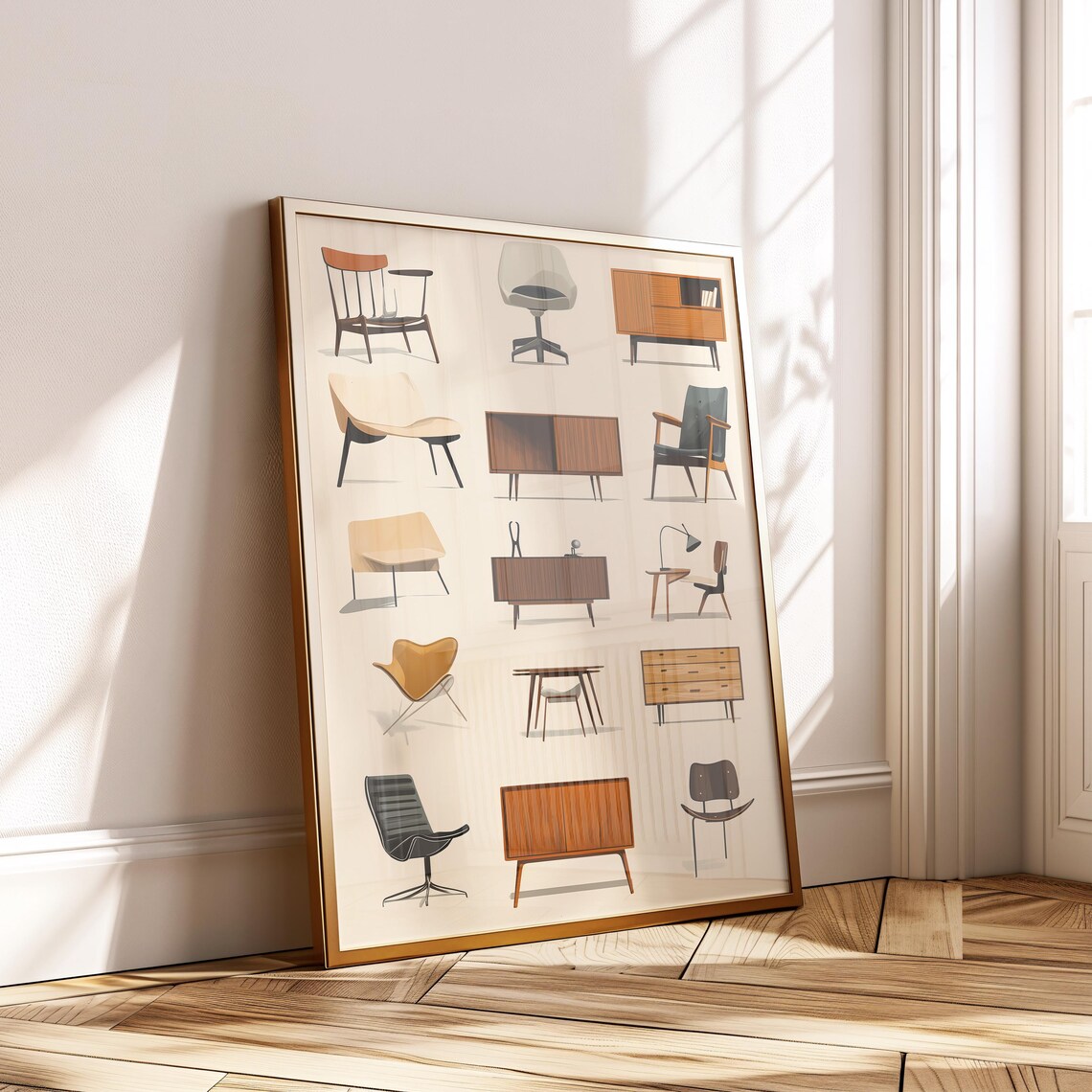 Mid-Century Scandinavian Retro Chair Art Print