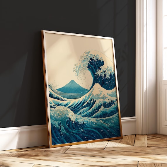 Great Wave Mount Fuji Classic Hokusai Style Japanese Art Poster