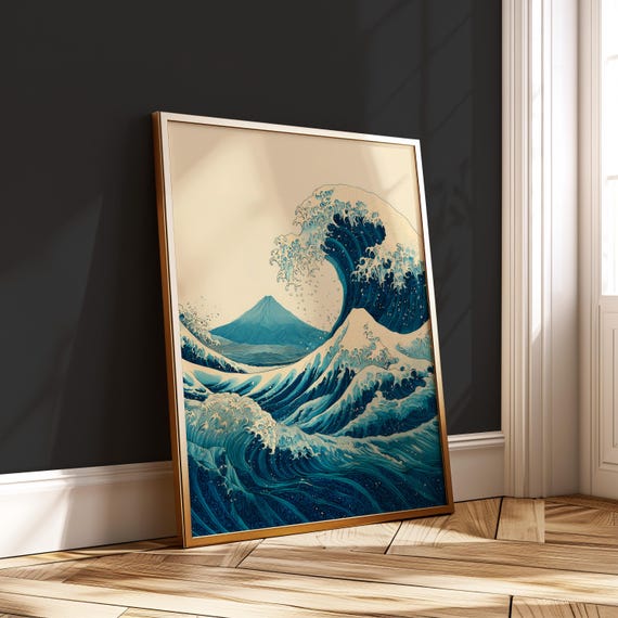 Hokusai Wave Mount Fuji Print Japanese Zen Coastal Art