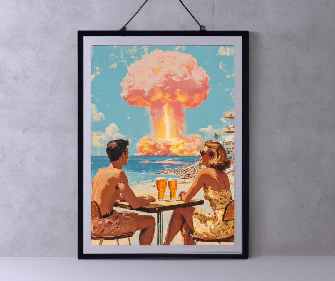Retro Surreal Art Print, Indie Room Decor Poster