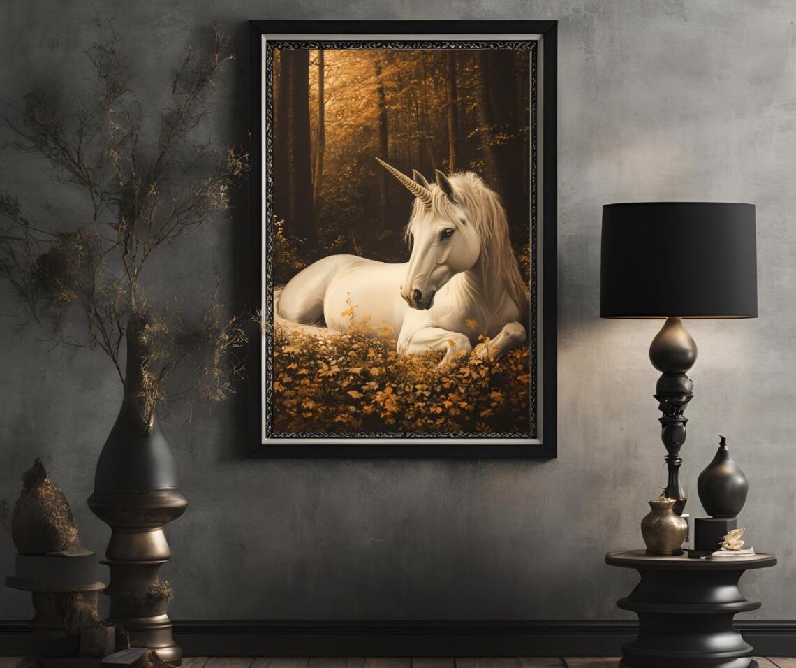 Magical Unicorn Art Fantasy Forest Wall Decor Poster For Home - Image 2