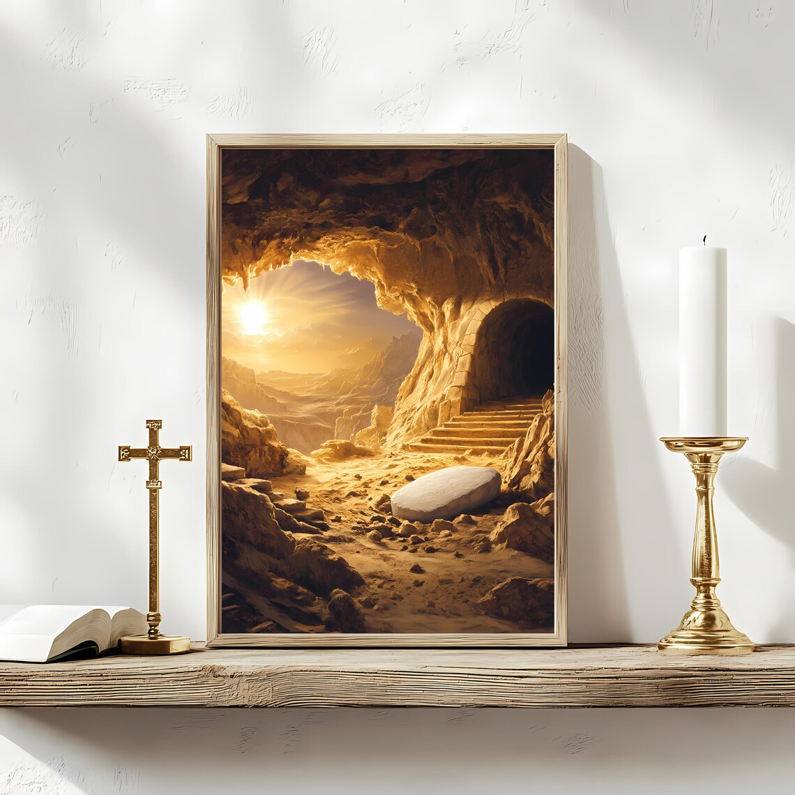 He Is Risen Empty Tomb Easter Sunrise Art Print