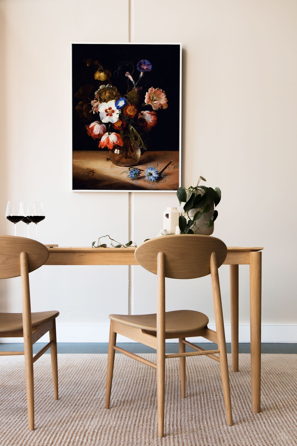 Dark Flower Print, Dutch Flower Painting Art Print - Image 2